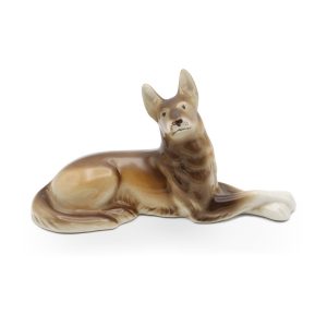 Hundefigur, Porzellanhund-Skulptur, Deutscher Schäferhund Statue, MCM Zimmer Dekoration Für Hundefreunde, Einzigartige Geschenkidee Handbemalt, Vintage Keramik Sammlerstück